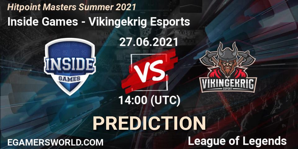 Inside Games - Vikingekrig Esports: прогноз. 27.06.2021 at 14:00, LoL, Hitpoint Masters Summer 2021