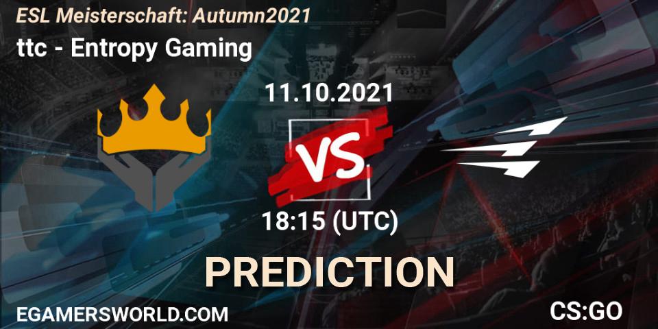 ttc - Entropy Gaming: прогноз. 11.10.2021 at 18:15, Counter-Strike (CS2), ESL Meisterschaft: Autumn 2021