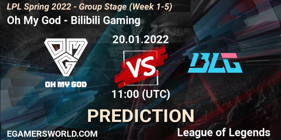 Oh My God - Bilibili Gaming: прогноз. 20.01.2022 at 12:00, LoL, LPL Spring 2022 - Group Stage (Week 1-5)