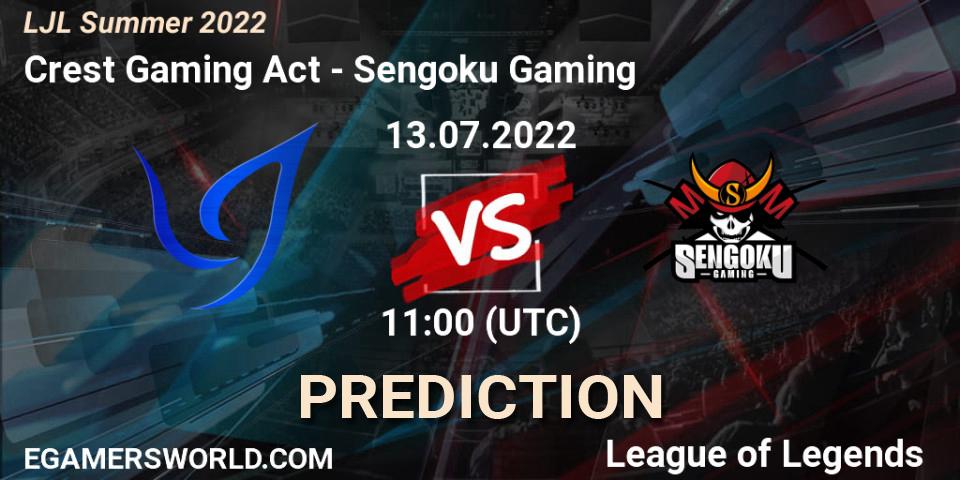 Crest Gaming Act - Sengoku Gaming: прогноз. 13.07.2022 at 11:15, LoL, LJL Summer 2022