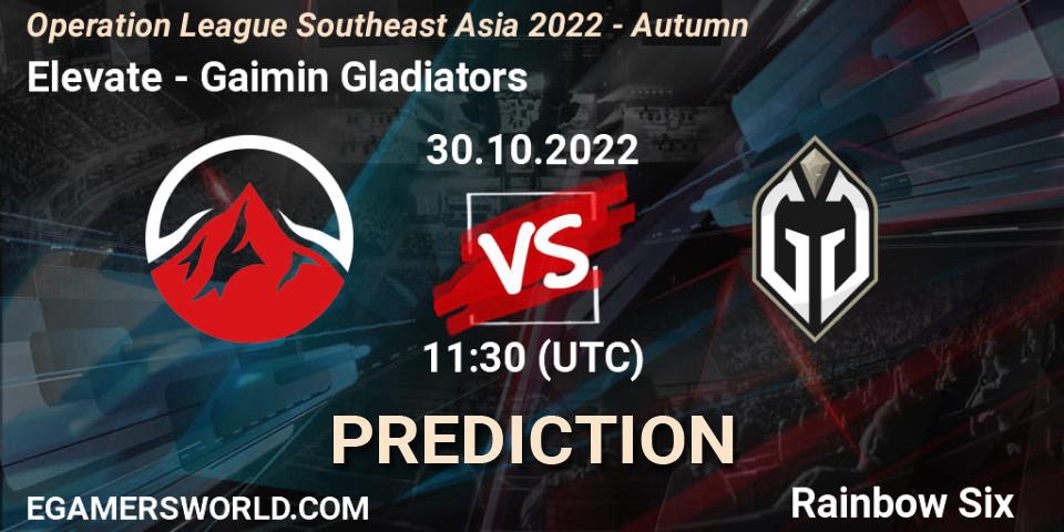 Elevate - Gaimin Gladiators: прогноз. 30.10.2022 at 11:30, Rainbow Six, Operation League Southeast Asia 2022 - Autumn