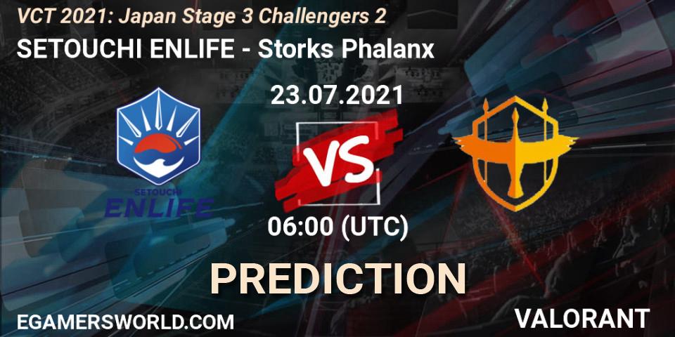SETOUCHI ENLIFE - Storks Phalanx: прогноз. 23.07.2021 at 06:00, VALORANT, VCT 2021: Japan Stage 3 Challengers 2