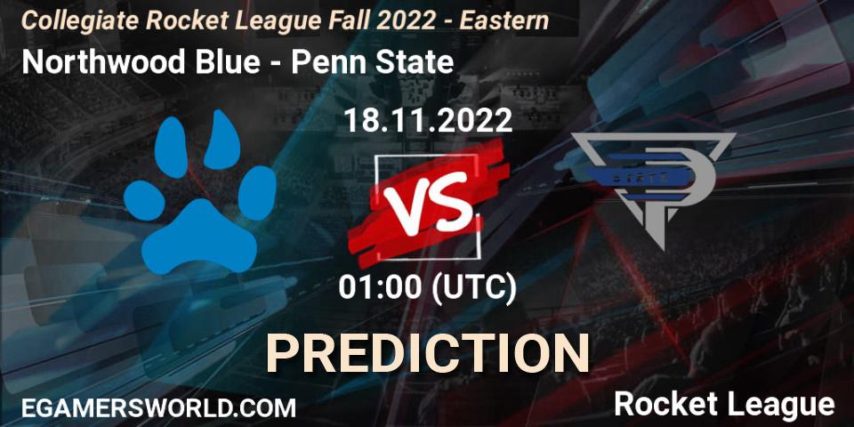 Northwood Blue - Penn State: прогноз. 18.11.2022 at 02:00, Rocket League, Collegiate Rocket League Fall 2022 - Eastern