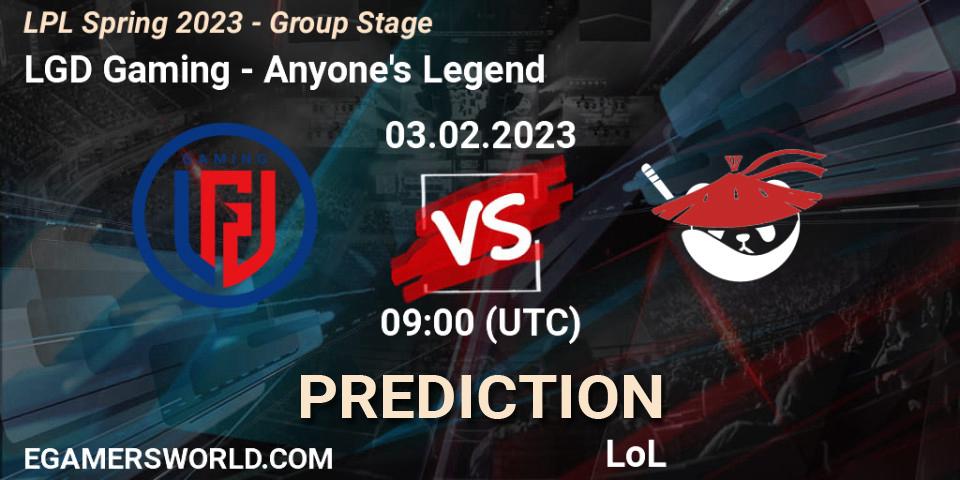 LGD Gaming - Anyone's Legend: прогноз. 03.02.23, LoL, LPL Spring 2023 - Group Stage