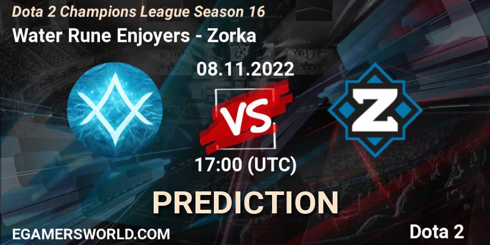 Water Rune Enjoyers - Zorka: прогноз. 08.11.2022 at 17:27, Dota 2, Dota 2 Champions League Season 16