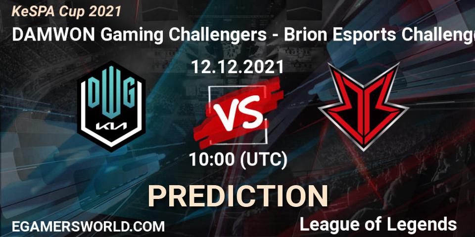 DAMWON Gaming Challengers - Brion Esports Challengers: прогноз. 12.12.2021 at 08:00, LoL, KeSPA Cup 2021