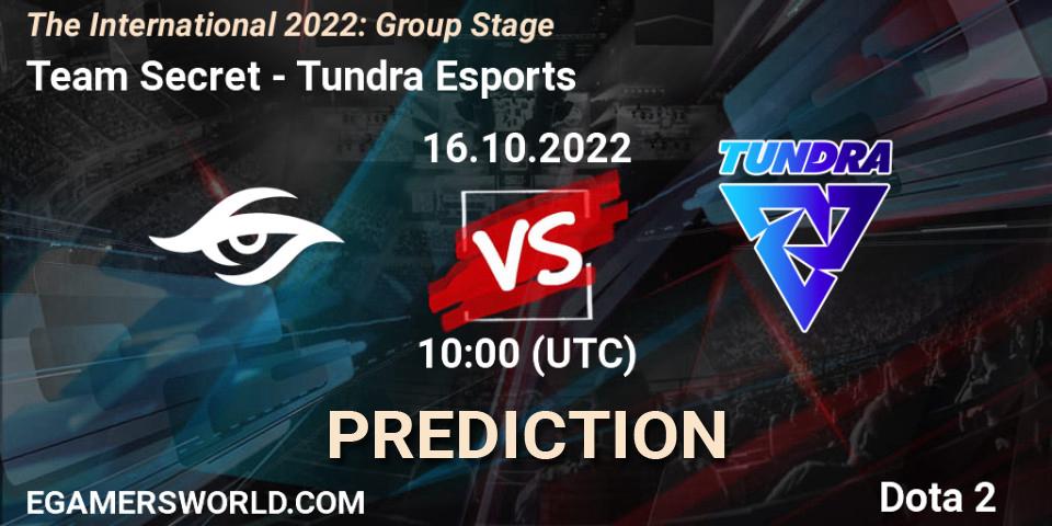 Team Secret - Tundra Esports: прогноз. 16.10.2022 at 10:47, Dota 2, The International 2022: Group Stage