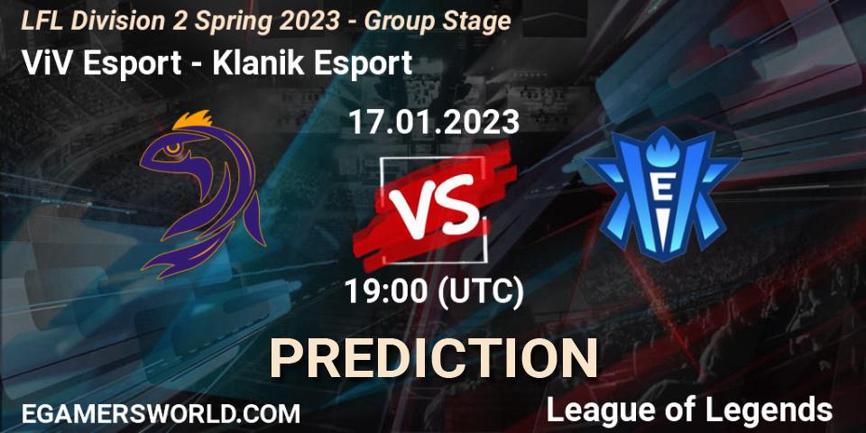 ViV Esport - Klanik Esport: прогноз. 17.01.2023 at 19:00, LoL, LFL Division 2 Spring 2023 - Group Stage