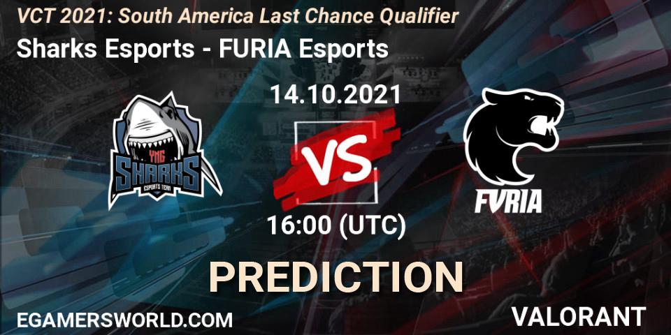 Sharks Esports - FURIA Esports: прогноз. 14.10.2021 at 16:00, VALORANT, VCT 2021: South America Last Chance Qualifier