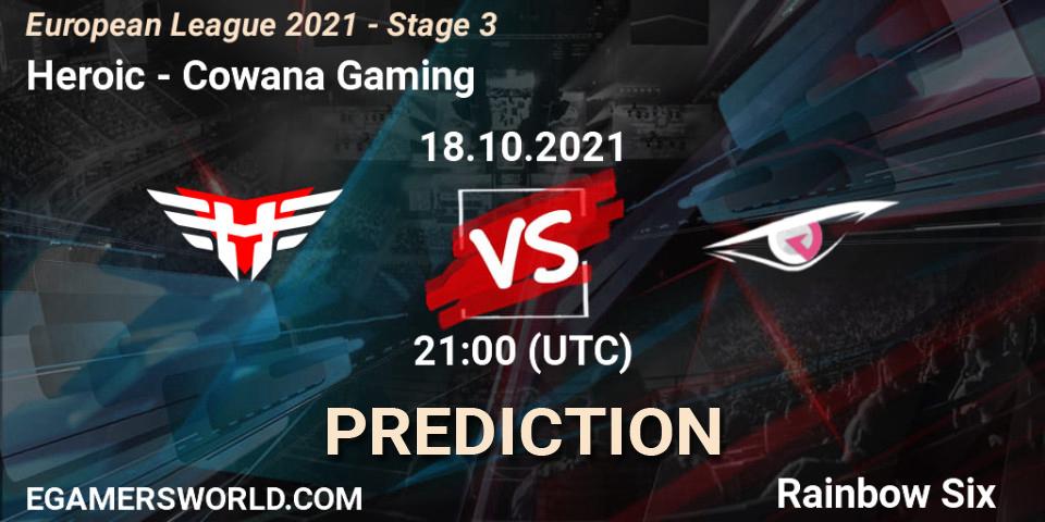 Heroic - Cowana Gaming: прогноз. 21.10.21, Rainbow Six, European League 2021 - Stage 3