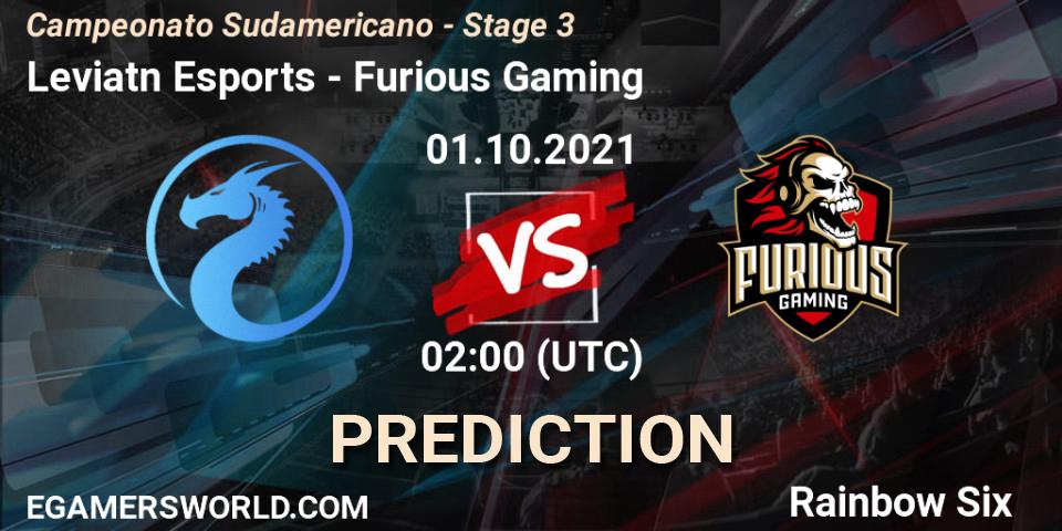 Leviatán Esports - Furious Gaming: прогноз. 01.10.2021 at 02:00, Rainbow Six, Campeonato Sudamericano - Stage 3