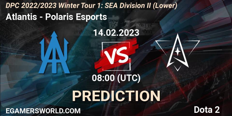 Atlantis - Polaris Esports: прогноз. 15.02.23, Dota 2, DPC 2022/2023 Winter Tour 1: SEA Division II (Lower)
