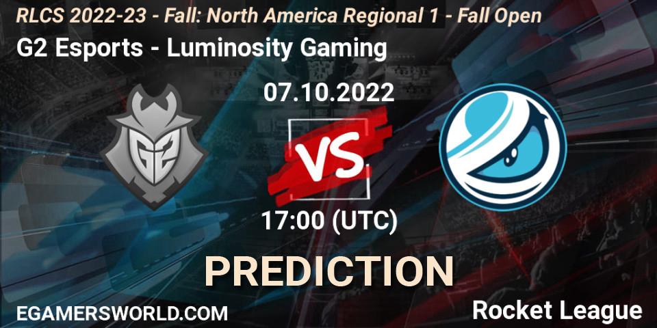 G2 Esports - Luminosity Gaming: прогноз. 07.10.22, Rocket League, RLCS 2022-23 - Fall: North America Regional 1 - Fall Open