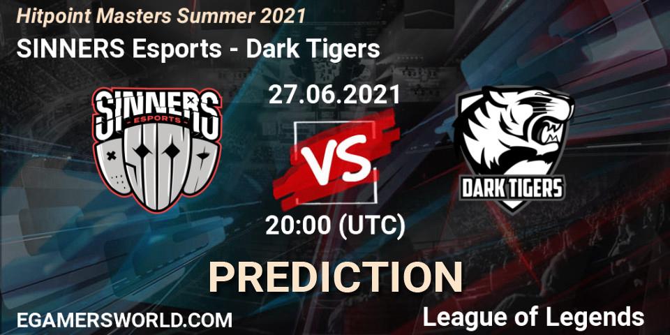 SINNERS Esports - Dark Tigers: прогноз. 27.06.2021 at 20:30, LoL, Hitpoint Masters Summer 2021