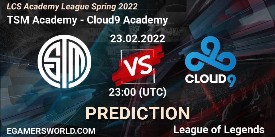 TSM Academy - Cloud9 Academy: прогноз. 23.02.2022 at 23:00, LoL, LCS Academy League Spring 2022