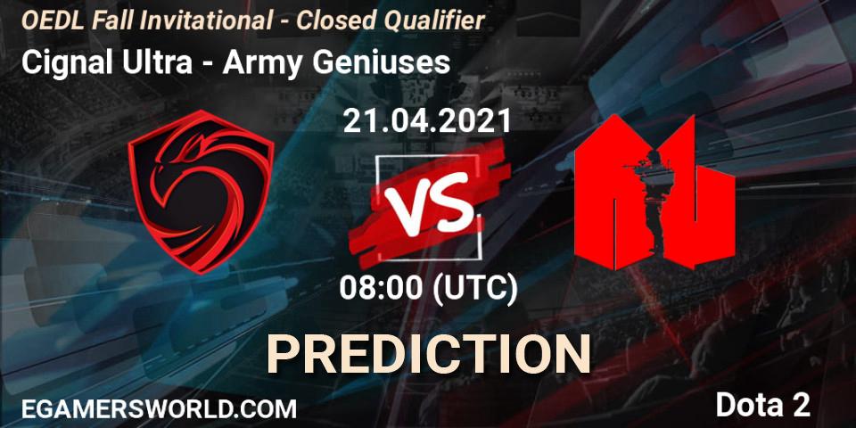 Cignal Ultra - Army Geniuses: прогноз. 21.04.2021 at 08:09, Dota 2, OEDL Fall Invitational - Closed Qualifier