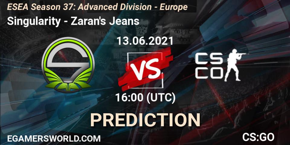 Singularity - Zaran's Jeans: прогноз. 13.06.2021 at 18:00, Counter-Strike (CS2), ESEA Season 37: Advanced Division - Europe