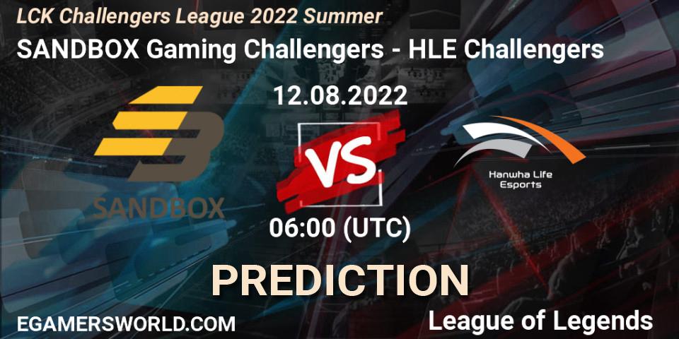 SANDBOX Gaming Challengers - HLE Challengers: прогноз. 12.08.2022 at 06:00, LoL, LCK Challengers League 2022 Summer