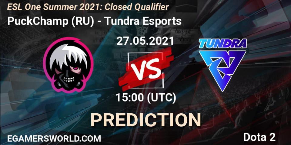 PuckChamp (RU) - Tundra Esports: прогноз. 27.05.2021 at 17:33, Dota 2, ESL One Summer 2021: Closed Qualifier