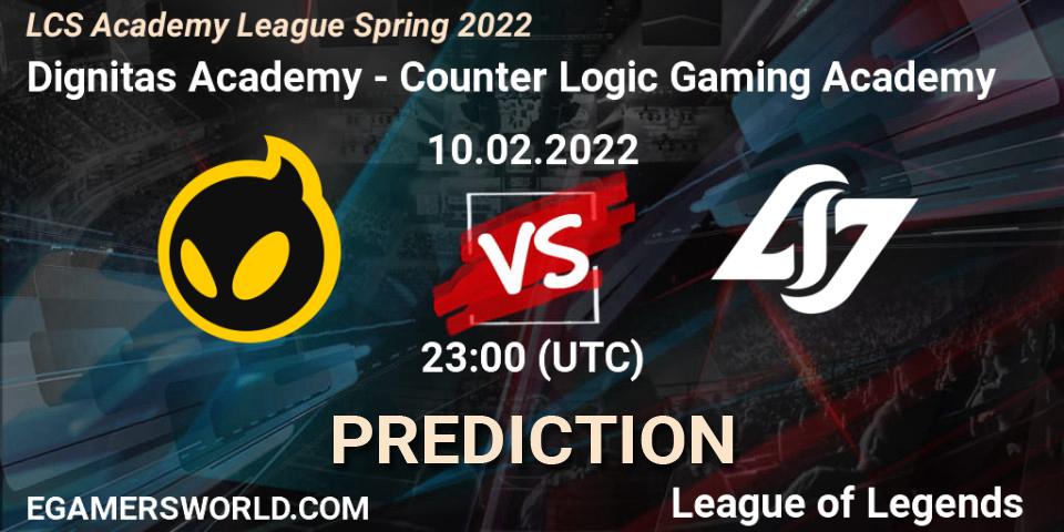 Dignitas Academy - Counter Logic Gaming Academy: прогноз. 10.02.2022 at 23:00, LoL, LCS Academy League Spring 2022