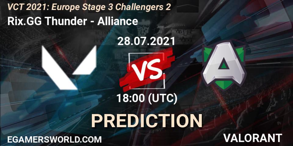 Rix.GG Thunder - Alliance: прогноз. 28.07.2021 at 18:00, VALORANT, VCT 2021: Europe Stage 3 Challengers 2