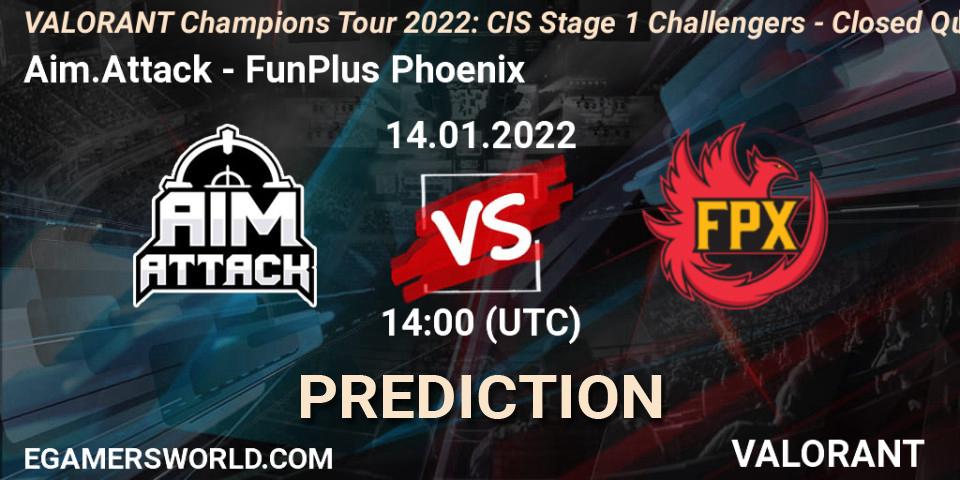 Aim.Attack - FunPlus Phoenix: прогноз. 14.01.2022 at 14:00, VALORANT, VCT 2022: CIS Stage 1 Challengers - Closed Qualifier 1