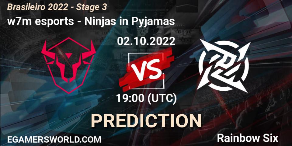 w7m esports - Ninjas in Pyjamas: прогноз. 02.10.2022 at 19:00, Rainbow Six, Brasileirão 2022 - Stage 3