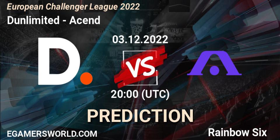 Dunlimited - Acend: прогноз. 03.12.2022 at 20:00, Rainbow Six, European Challenger League 2022