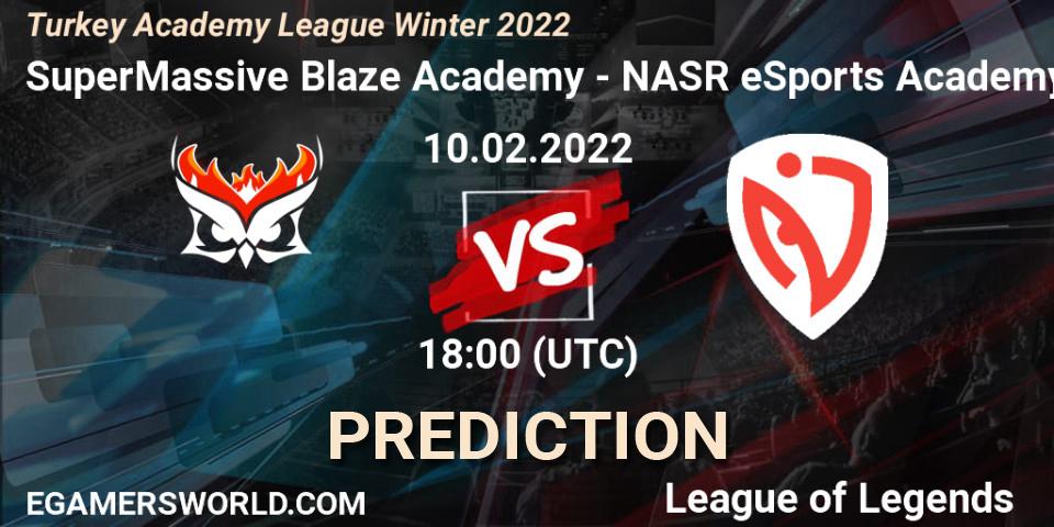 SuperMassive Blaze Academy - NASR eSports Academy: прогноз. 10.02.2022 at 18:15, LoL, Turkey Academy League Winter 2022