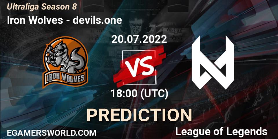 Iron Wolves - devils.one: прогноз. 20.07.2022 at 18:00, LoL, Ultraliga Season 8