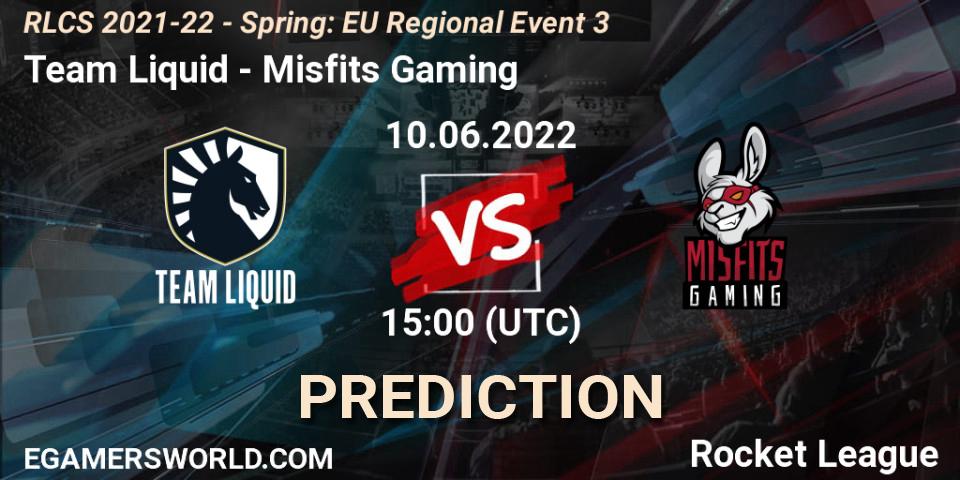 Team Liquid - Misfits Gaming: прогноз. 10.06.2022 at 15:00, Rocket League, RLCS 2021-22 - Spring: EU Regional Event 3