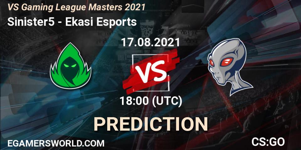 Sinister5 - Ekasi Esports: прогноз. 17.08.21, CS2 (CS:GO), VS Gaming League Masters 2021