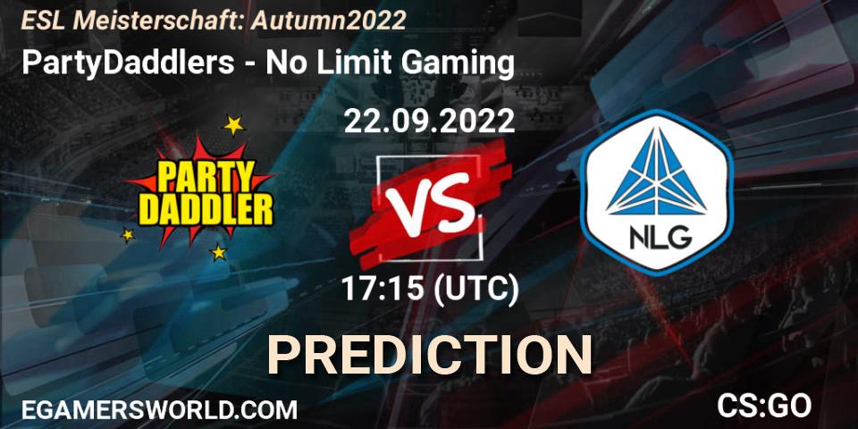 PartyDaddlers - No Limit Gaming: прогноз. 22.09.2022 at 17:15, Counter-Strike (CS2), ESL Meisterschaft: Autumn 2022