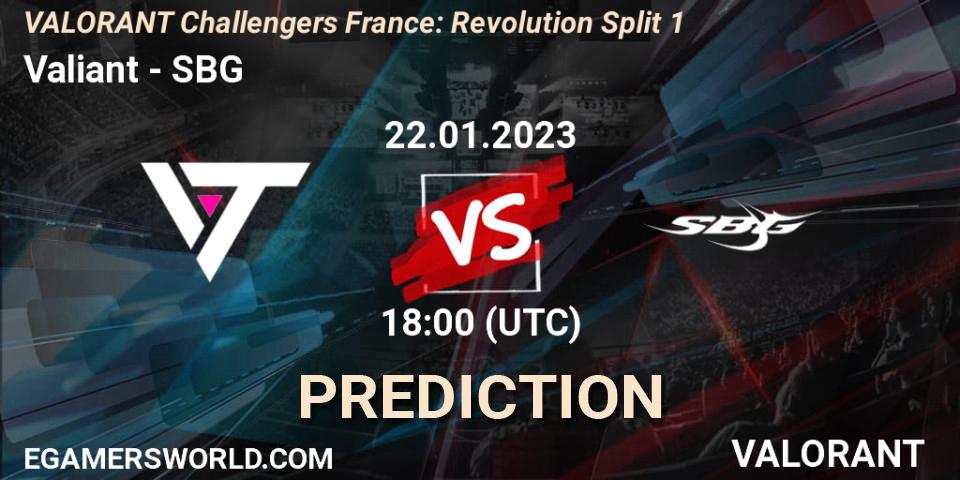 Valiant - SBG: прогноз. 22.01.2023 at 18:00, VALORANT, VALORANT Challengers 2023 France: Revolution Split 1