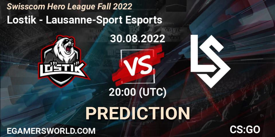 Lostik - Lausanne-Sport Esports: прогноз. 30.08.2022 at 20:00, Counter-Strike (CS2), Swisscom Hero League Fall 2022