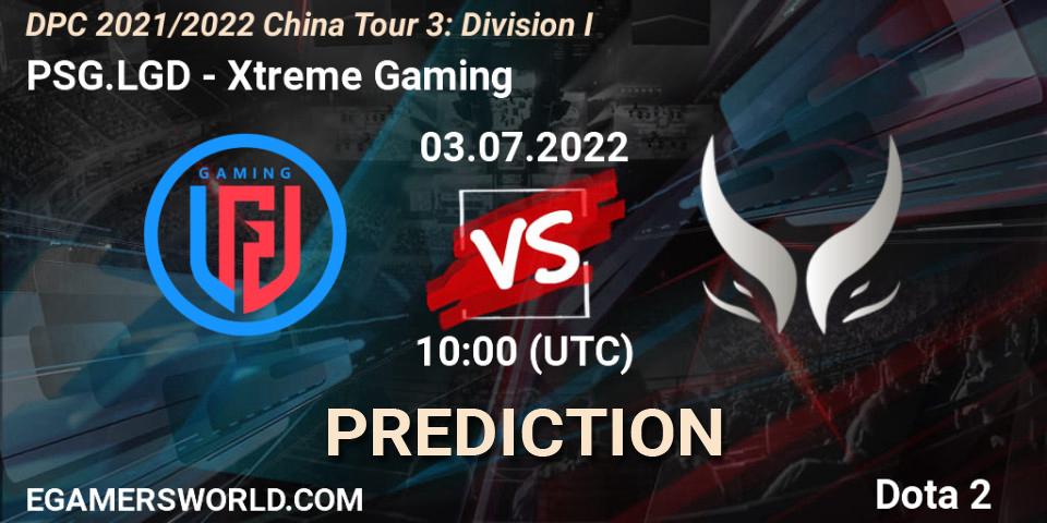 PSG.LGD - Xtreme Gaming: прогноз. 03.07.22, Dota 2, DPC 2021/2022 China Tour 3: Division I