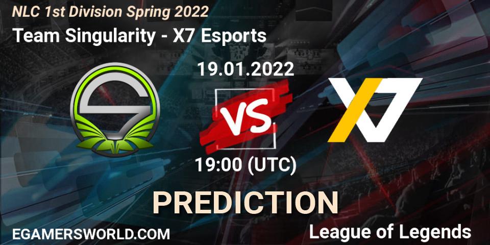 Team Singularity - X7 Esports: прогноз. 19.01.2022 at 19:00, LoL, NLC 1st Division Spring 2022