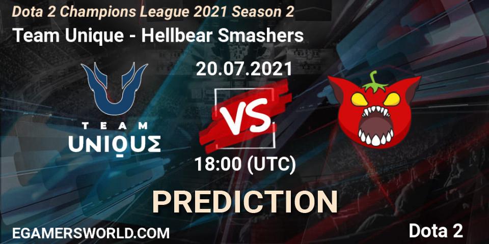 Team Unique - Hellbear Smashers: прогноз. 20.07.2021 at 18:00, Dota 2, Dota 2 Champions League 2021 Season 2
