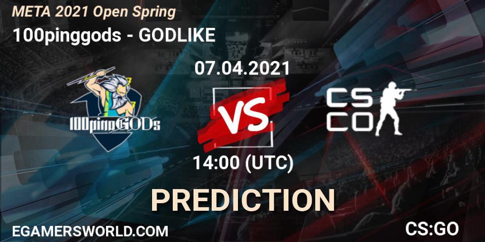 100pinggods - GODLIKE: прогноз. 07.04.2021 at 14:00, Counter-Strike (CS2), META 2021 Open Spring