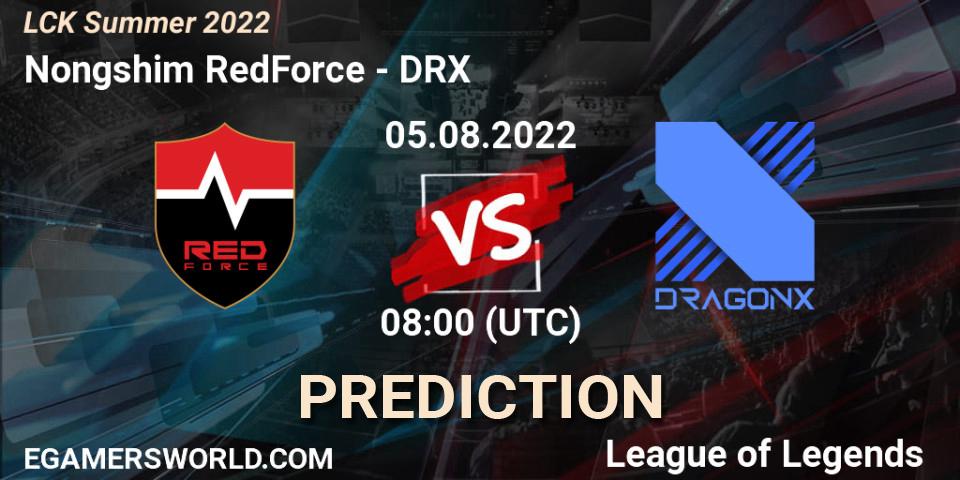 Nongshim RedForce - DRX: прогноз. 05.08.2022 at 08:00, LoL, LCK Summer 2022