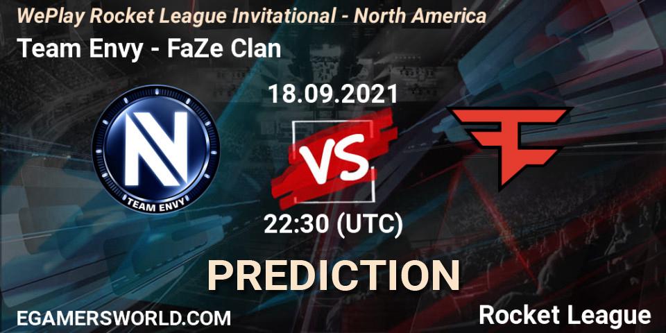 Team Envy - FaZe Clan: прогноз. 18.09.2021 at 22:30, Rocket League, WePlay Rocket League Invitational - North America