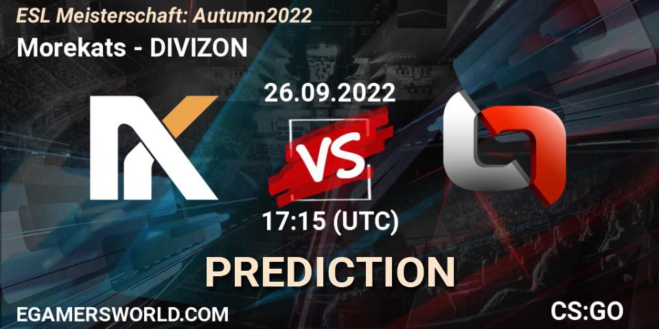Morekats - DIVIZON: прогноз. 26.09.2022 at 17:15, Counter-Strike (CS2), ESL Meisterschaft: Autumn 2022