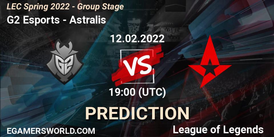 G2 Esports - Astralis: прогноз. 12.02.2022 at 19:00, LoL, LEC Spring 2022 - Group Stage