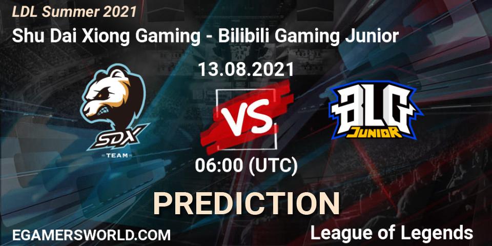 Shu Dai Xiong Gaming - Bilibili Gaming Junior: прогноз. 13.08.2021 at 06:00, LoL, LDL Summer 2021