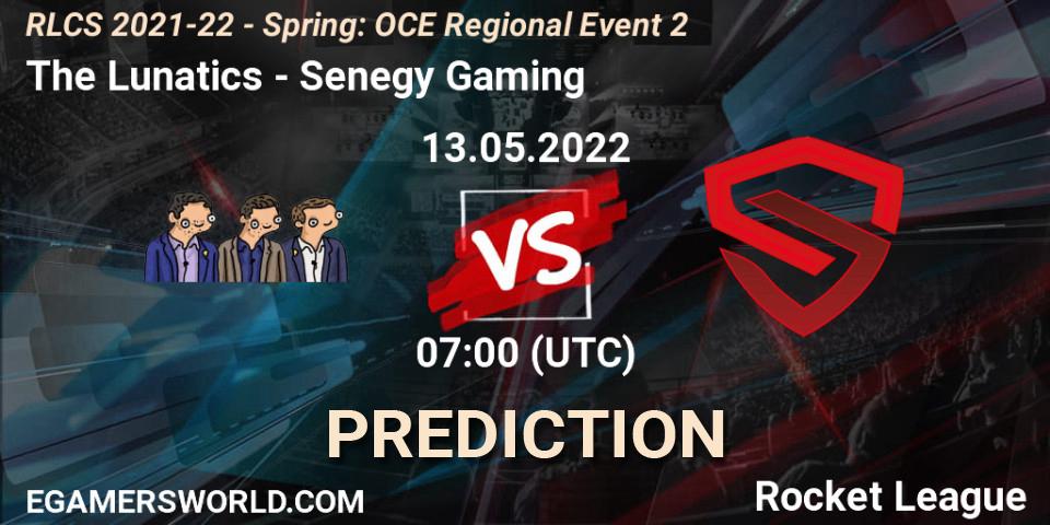 The Lunatics - Senegy Gaming: прогноз. 13.05.2022 at 07:00, Rocket League, RLCS 2021-22 - Spring: OCE Regional Event 2