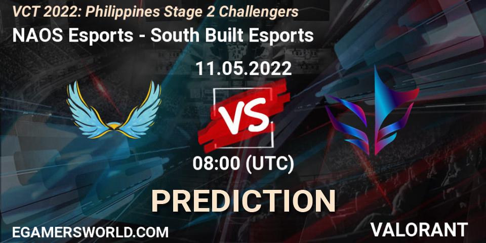NAOS Esports - South Built Esports: прогноз. 11.05.2022 at 07:15, VALORANT, VCT 2022: Philippines Stage 2 Challengers