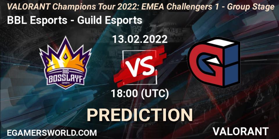 BBL Esports - Guild Esports: прогноз. 13.02.2022 at 18:10, VALORANT, VCT 2022: EMEA Challengers 1 - Group Stage