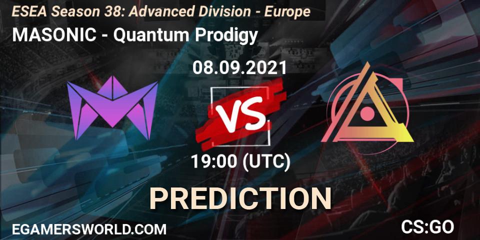 MASONIC - Quantum Prodigy: прогноз. 08.09.2021 at 19:00, Counter-Strike (CS2), ESEA Season 38: Advanced Division - Europe
