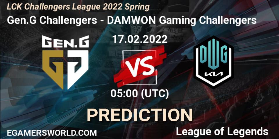 Gen.G Challengers - DAMWON Gaming Challengers: прогноз. 17.02.2022 at 05:00, LoL, LCK Challengers League 2022 Spring