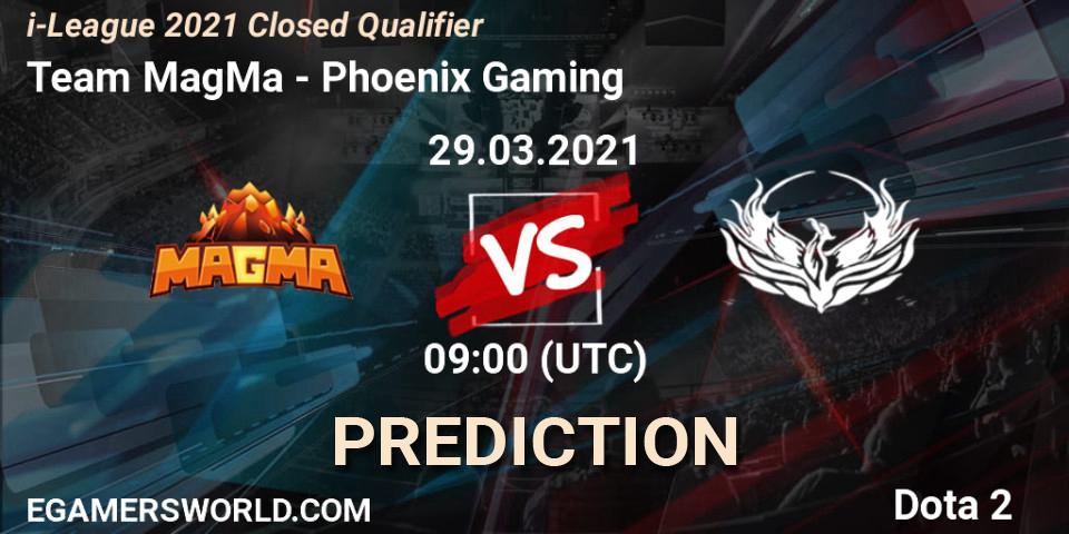 Team MagMa - Phoenix Gaming: прогноз. 29.03.2021 at 08:06, Dota 2, i-League 2021 Closed Qualifier